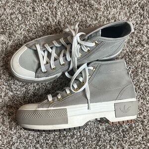 Adidas Women's Light Sage Green High-Top Sneakers